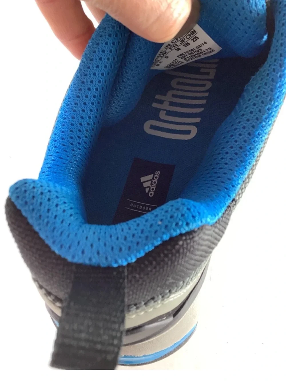 Adidas Terrex 385 Outdoor Ortholite Trail Hiking Shoes Black Blue Men 6.5